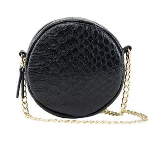 Chic Black Mini Bag with Quilted Texture and Chain Strap